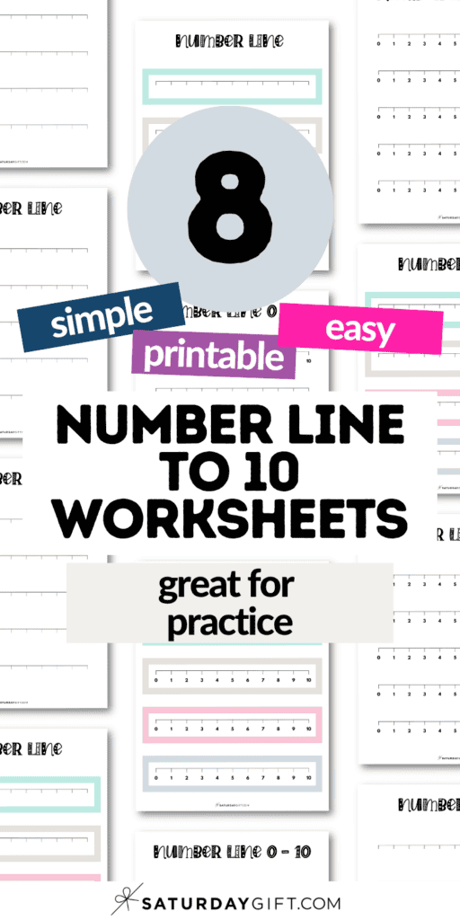 8 Simple Printable & Easy Number Line to 10 Workssheets - Great for Practice | SaturdayGift
