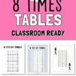 8 Times Tables Classroom Ready | SaturdayGift