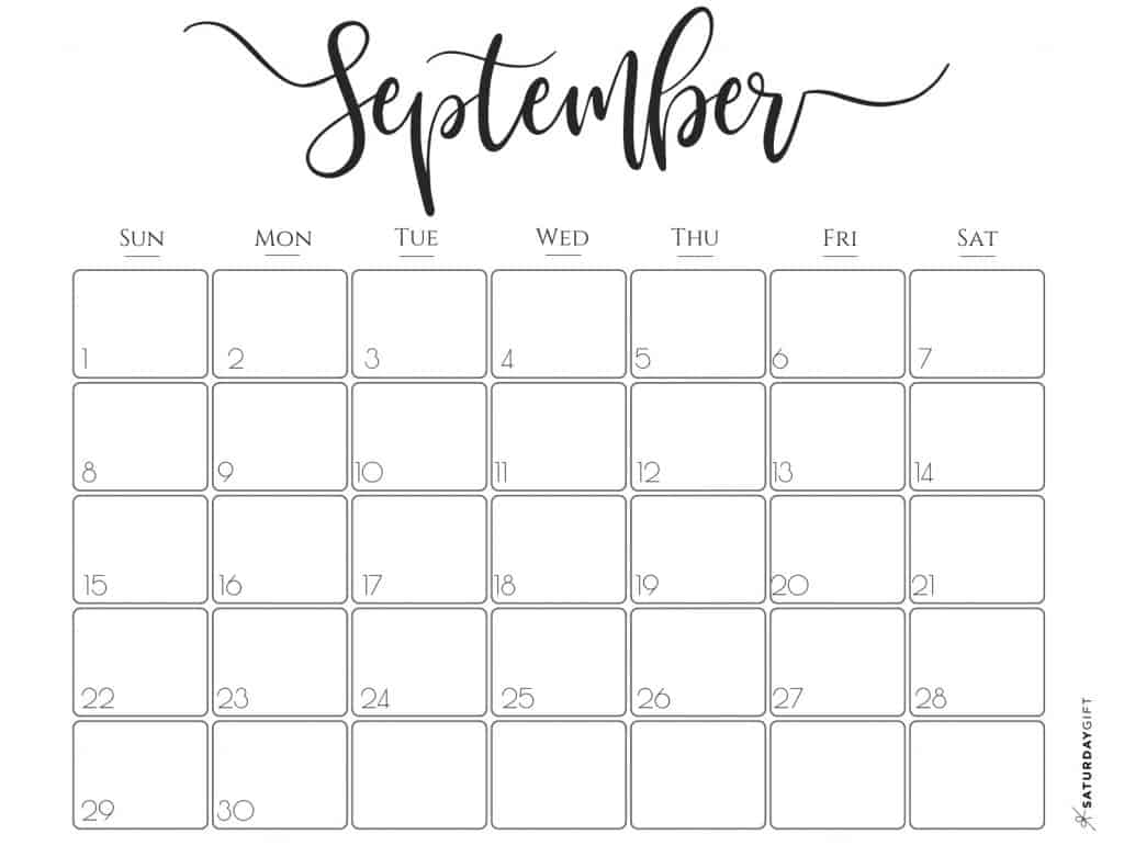elegant 2019 calendar free printables saturdaygift printable september calendar