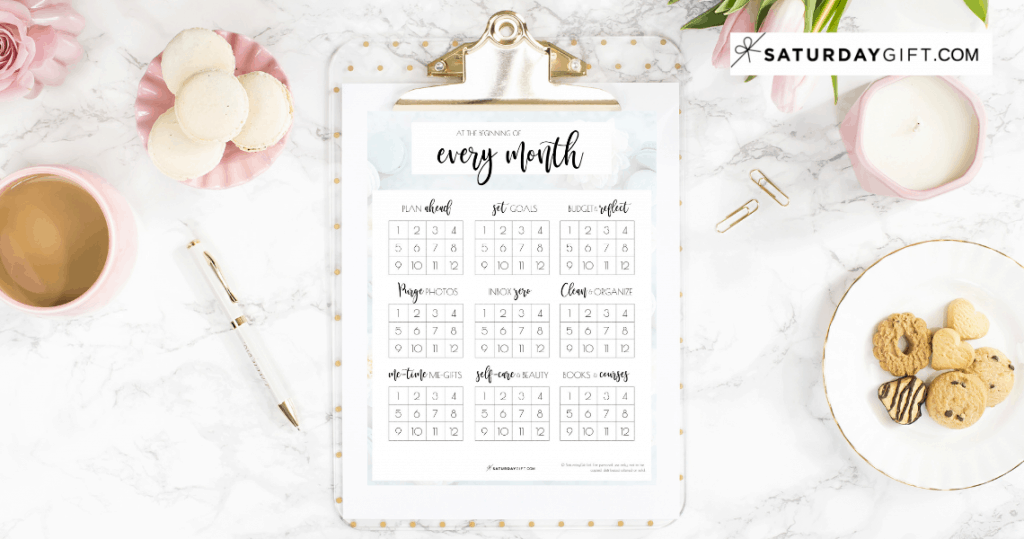 9 Things to do at the beginning of every month to be more productive and organized + free checklist | free printable | Pretty printable | Planner sheet | Goal Planning | Reflect your month | Month in review | Goal Achieving | Goal getter | Self Development | Personal Development | Organization | Planning | How to achieve goals | Be more productive | Stay organized | SaturdayGift | Saturday gift #SaturdayGift