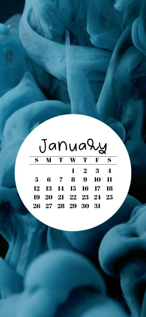 9. Blue Smoke Wallpaper & January 2025 Calendar SaturdayGift