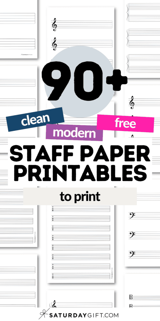 90+ Clean and Modern Staff Paper Printables | SaturdayGift