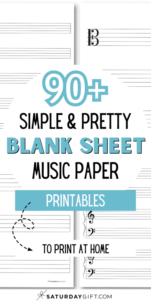 90+ Simple and Pretty Blank Sheet Music Paper Printables | SaturdayGift