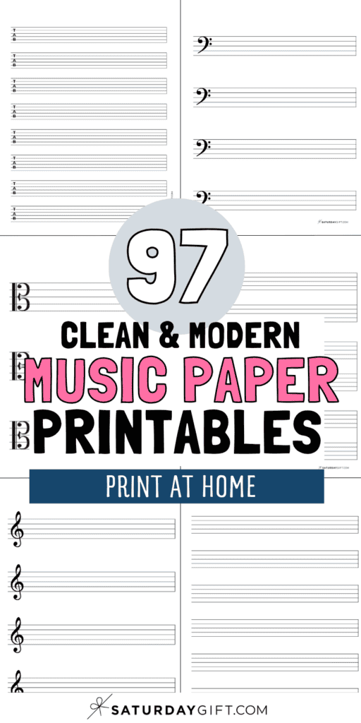 97 Clean and Modern Music Paper Printables | SaturdayGift