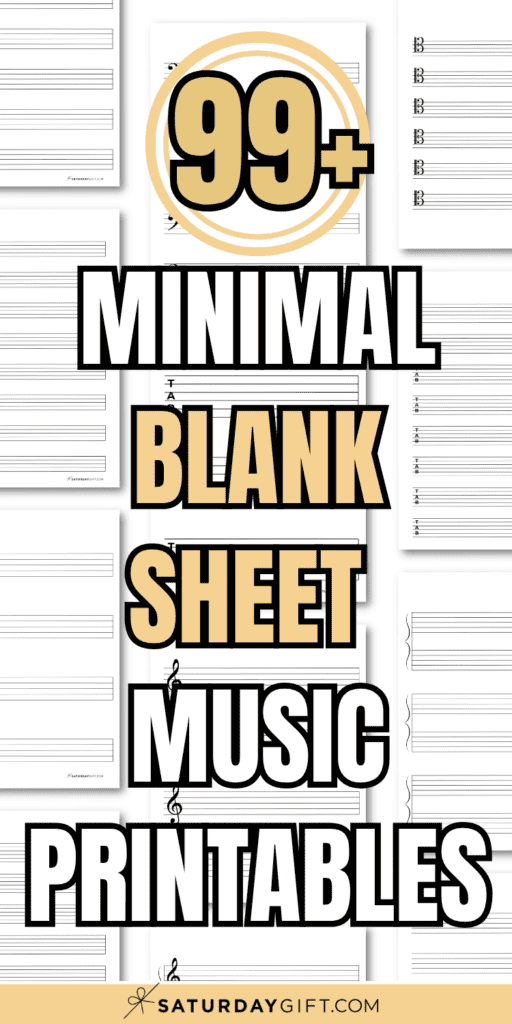 99+ Minimal Blank Sheet Music Printables | SaturdayGift