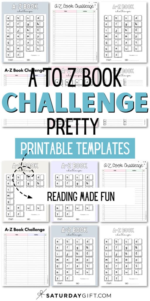 A To Z Challenge Pretty Printable Templates | SaturdayGift