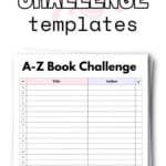 A-Z Book Challenge Printable PDF | SaturdayGift
