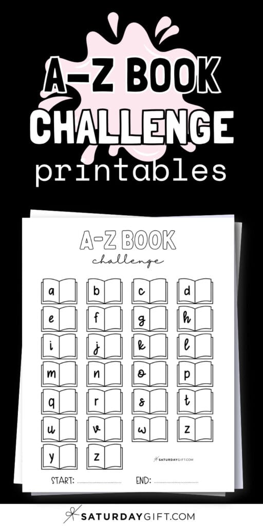 A-Z Book Challenge Printables | SaturdayGift