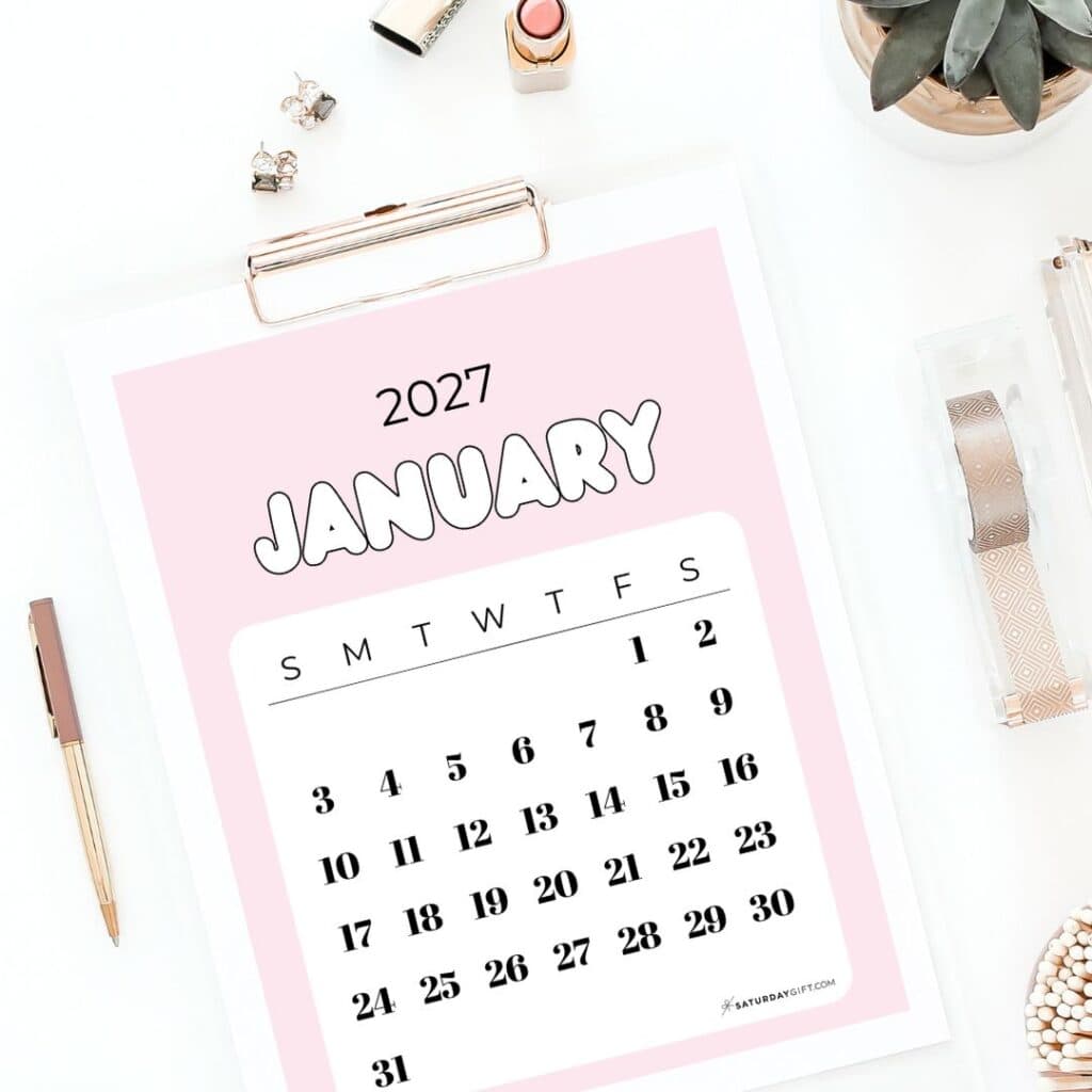 Adorable Aesthetic Colorful Calendars by SaturdayGift