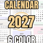 Adorable Calendar 2027 - 6 Color Options | SaturdayGift