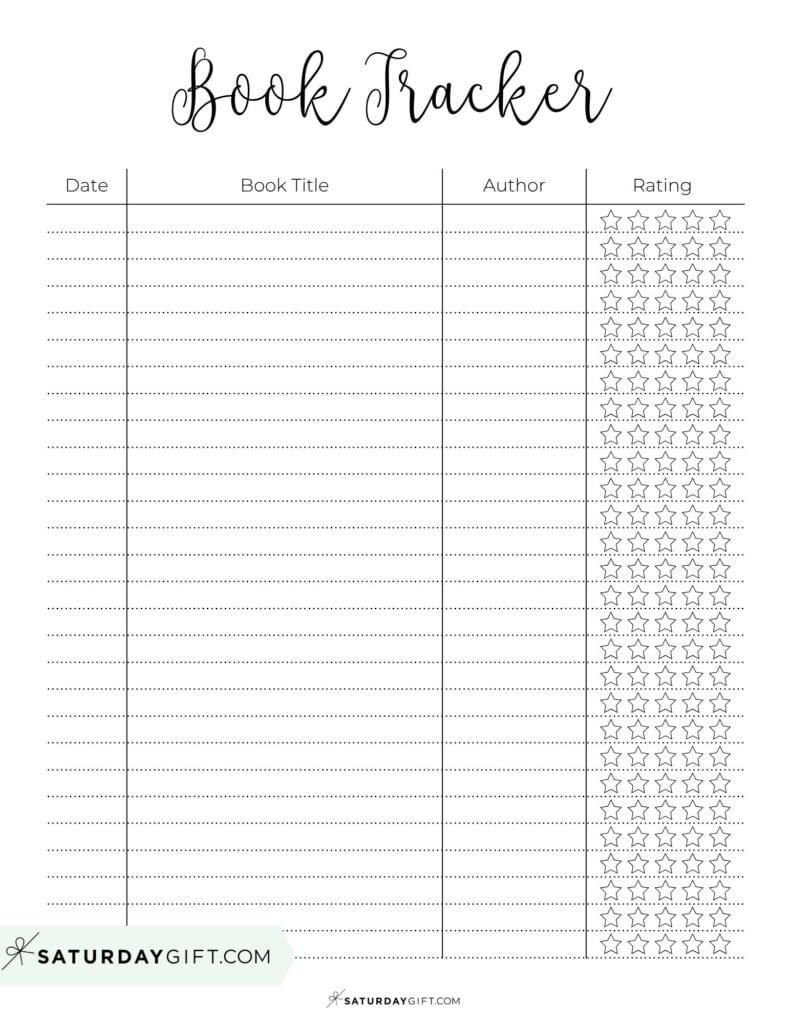 Aesthetic Book Tracker - Free Printable