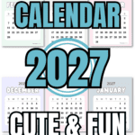 Aesthetic Calendar 2027 - Cute & Fun Designs | SaturdayGift