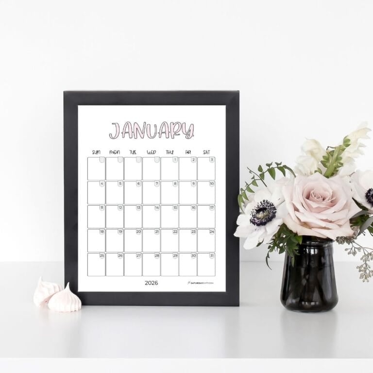 Cute 2026 Calendar Templates Minimal Yet Adorable Printables