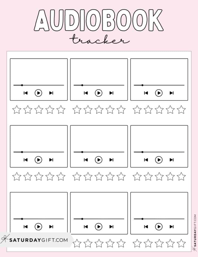 Audiobook Tracker Pink - Cute Free Printable