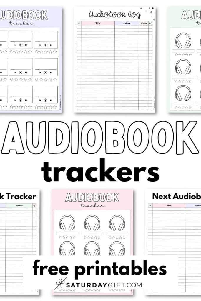 Audiobook Tracker Printables Aesthetic & Free | SaturdayGift