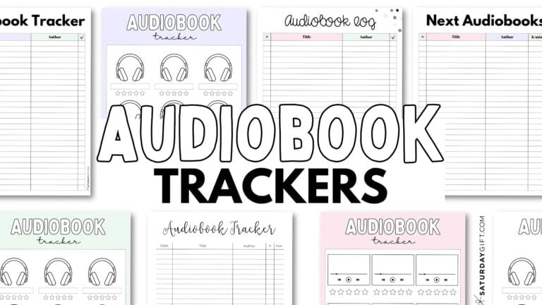 Audiobook Tracker Templates Aesthetic & Free Printables | SaturdayGift