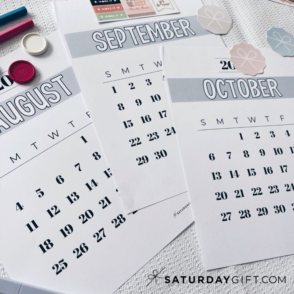 October 2024 Calendar - 20 Cute & FREE Printables | SaturdayGift