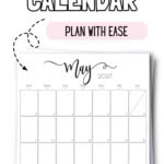 Black & White May 2027 Calendar - Plan With Ease | SaturdayGift
