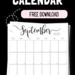 Black & White September 2027 Calendar - Free Downloads | SaturdayGift