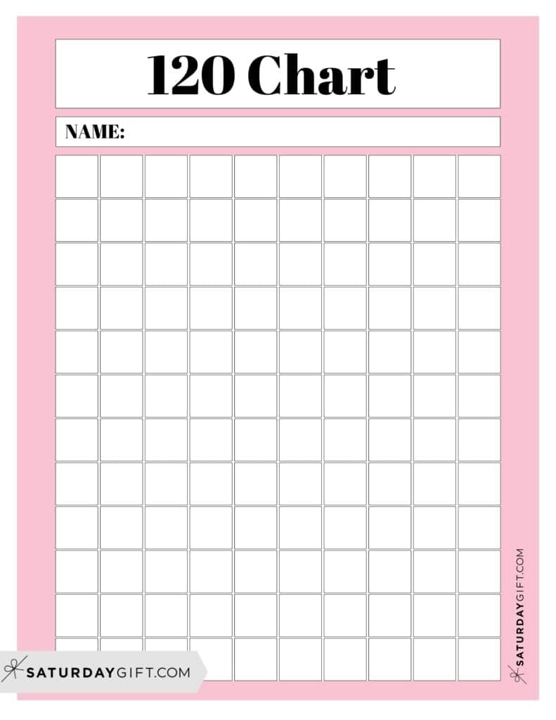 120 Chart Printable - 16 Free Number Charts to 120 Worksheets | SaturdayGift