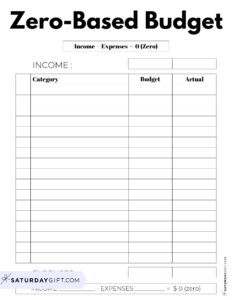 Zero-Based Budget Template - 7 Cute & Free Printables (+ Tips)