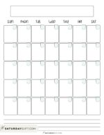 Blank Calendar templates - 27 Cute & Free Printables | SaturdayGift