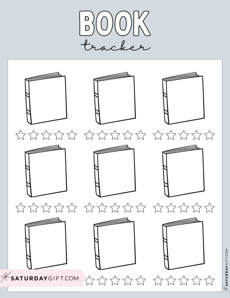 Book Tracker Template Free Printable - Grey