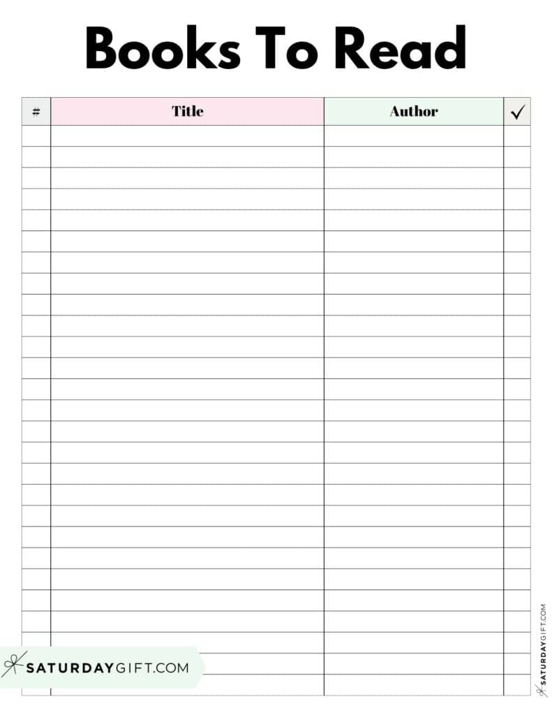 Books to Read Template