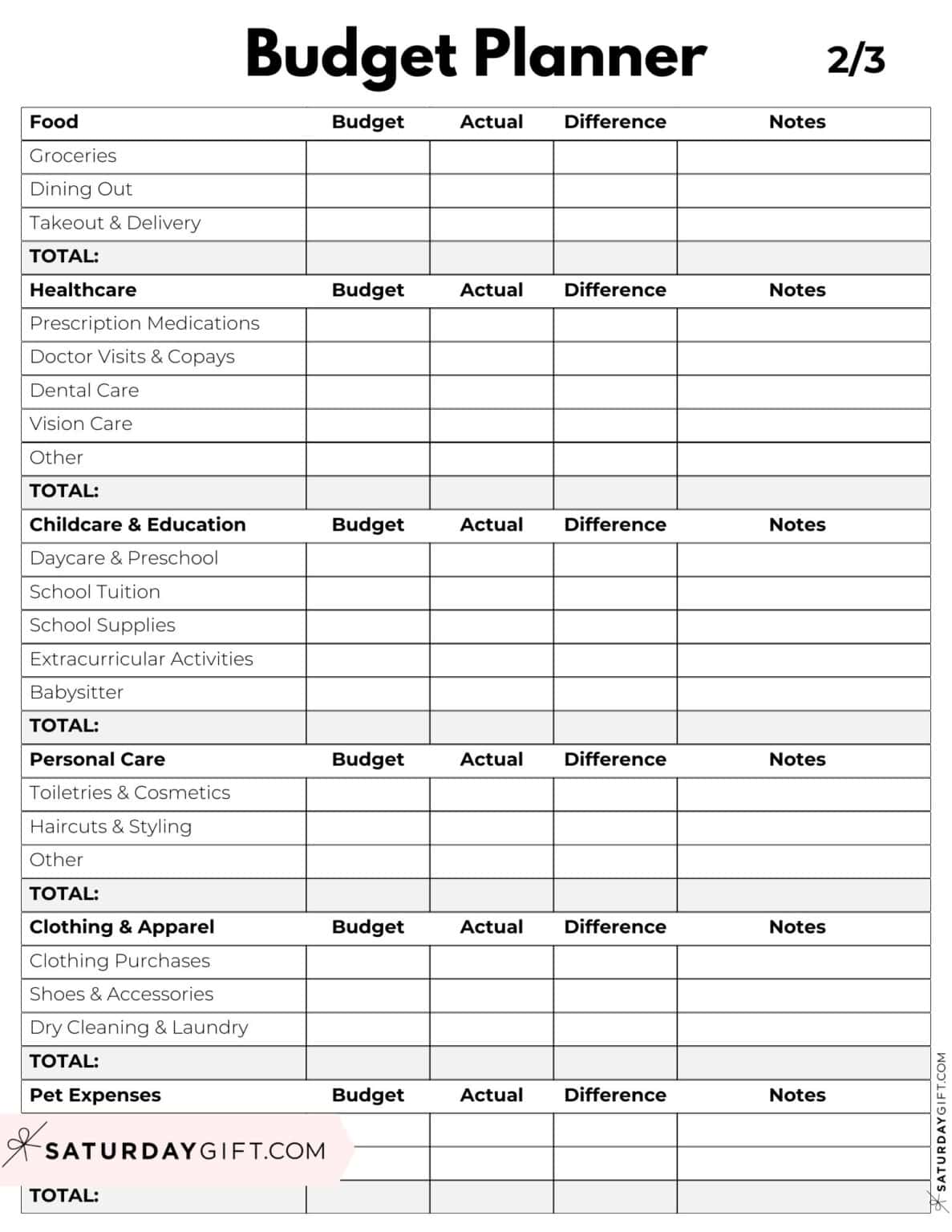 37 Budget Planners Trackers Cute Free Printables