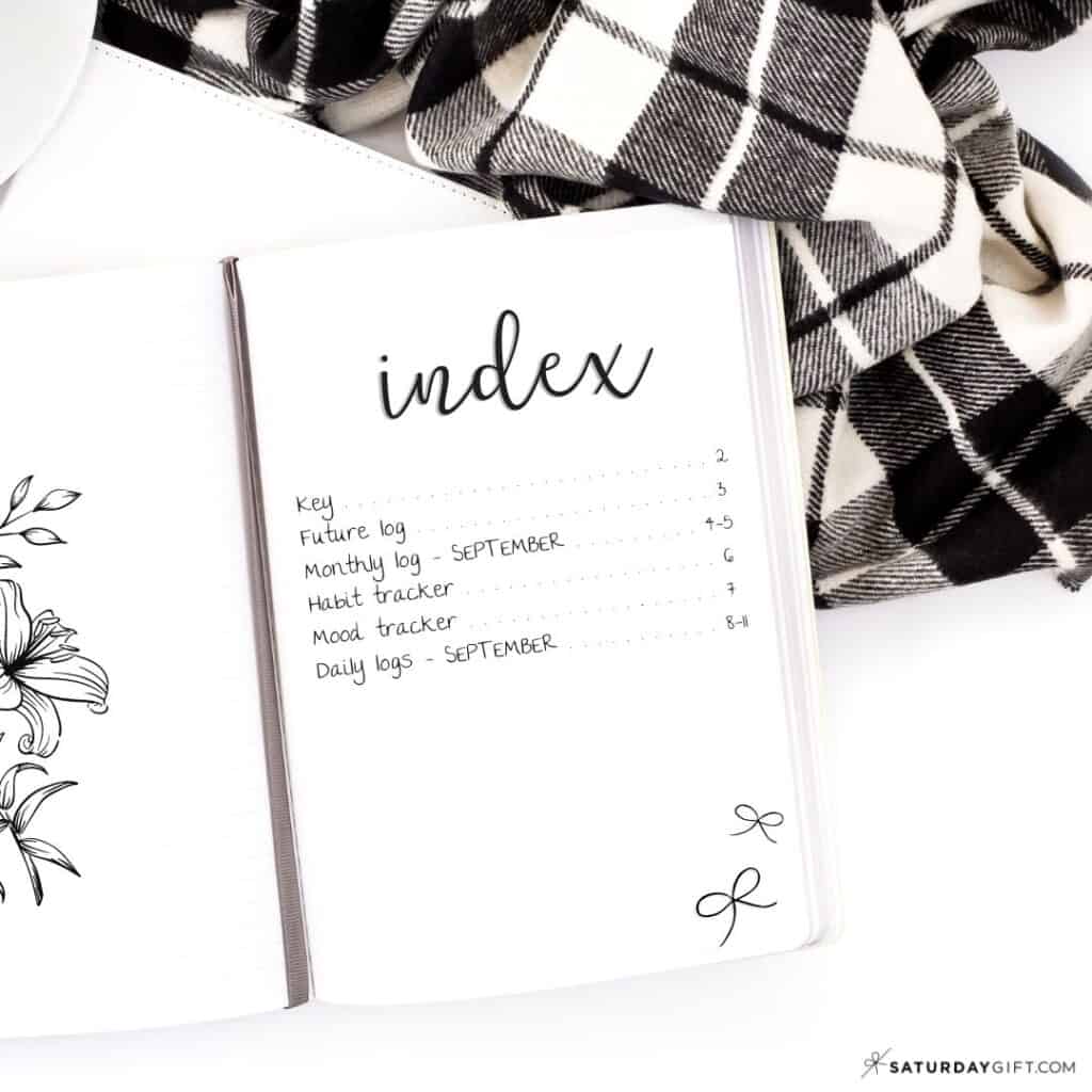 Bullet Journal Index - BuJo Index Ideas