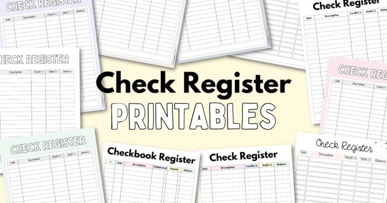 Check Register Printables - Free Templates | SaturdayGift