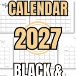 Chic Calendar 2027 Black & White | SaturdayGift