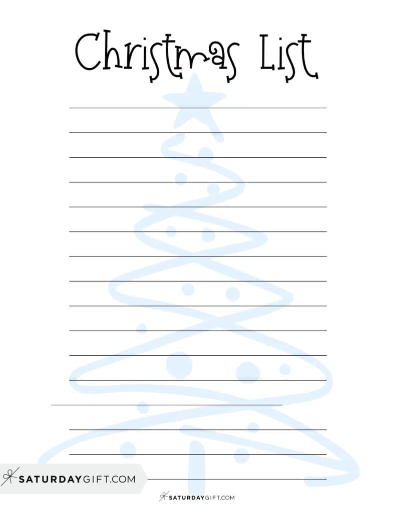 Christmas List Blue Christmas Tree | SaturdayGift