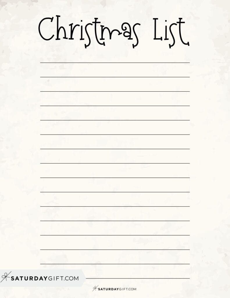Christmas List Old Paper Version 2 | SaturdayGift