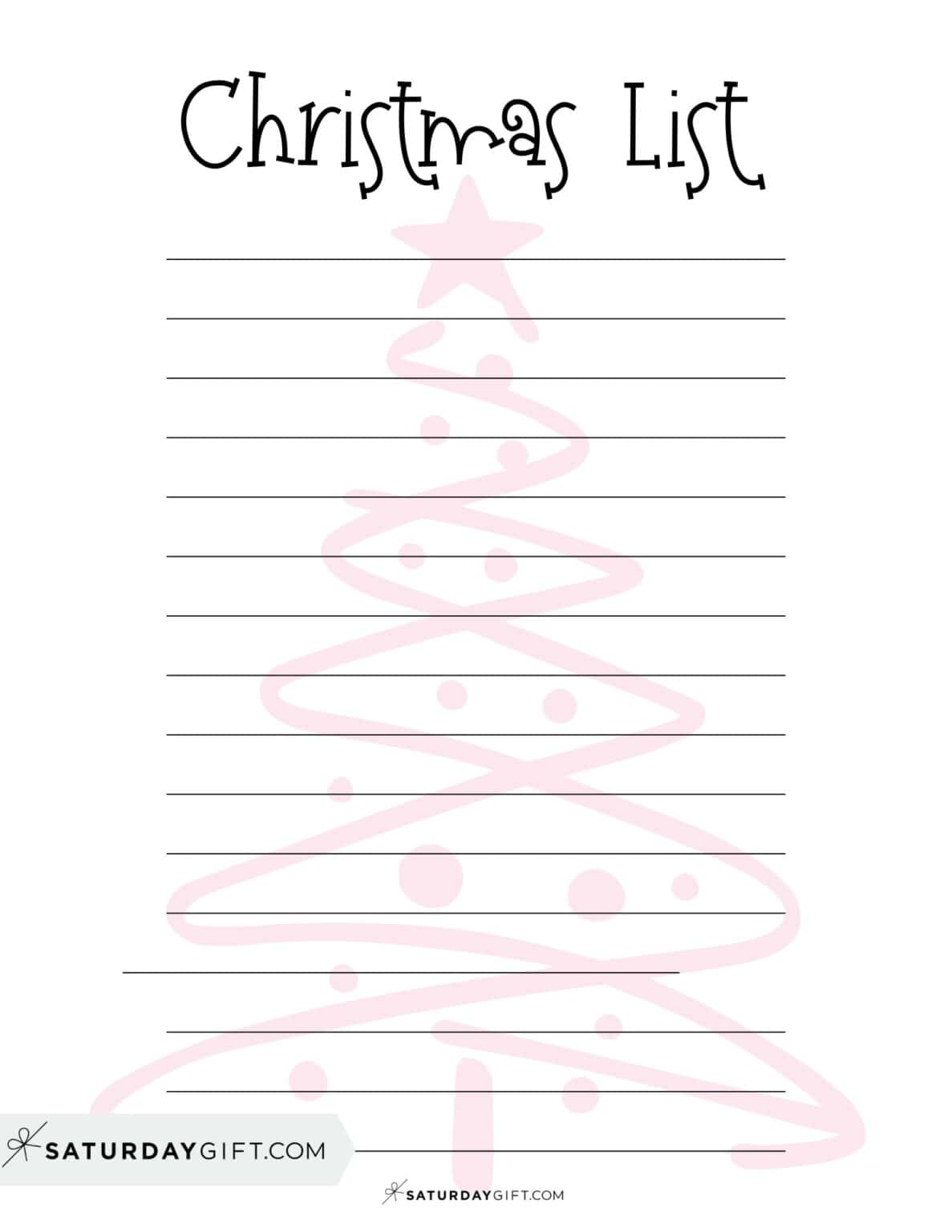 Christmas List Printables – 37 Free Cute & Simple Wish Lists