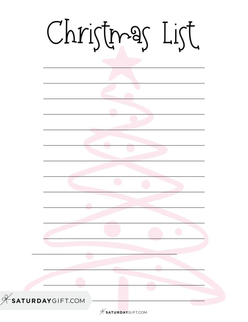 Christmas List Pink Christmas Tree | SaturdayGift