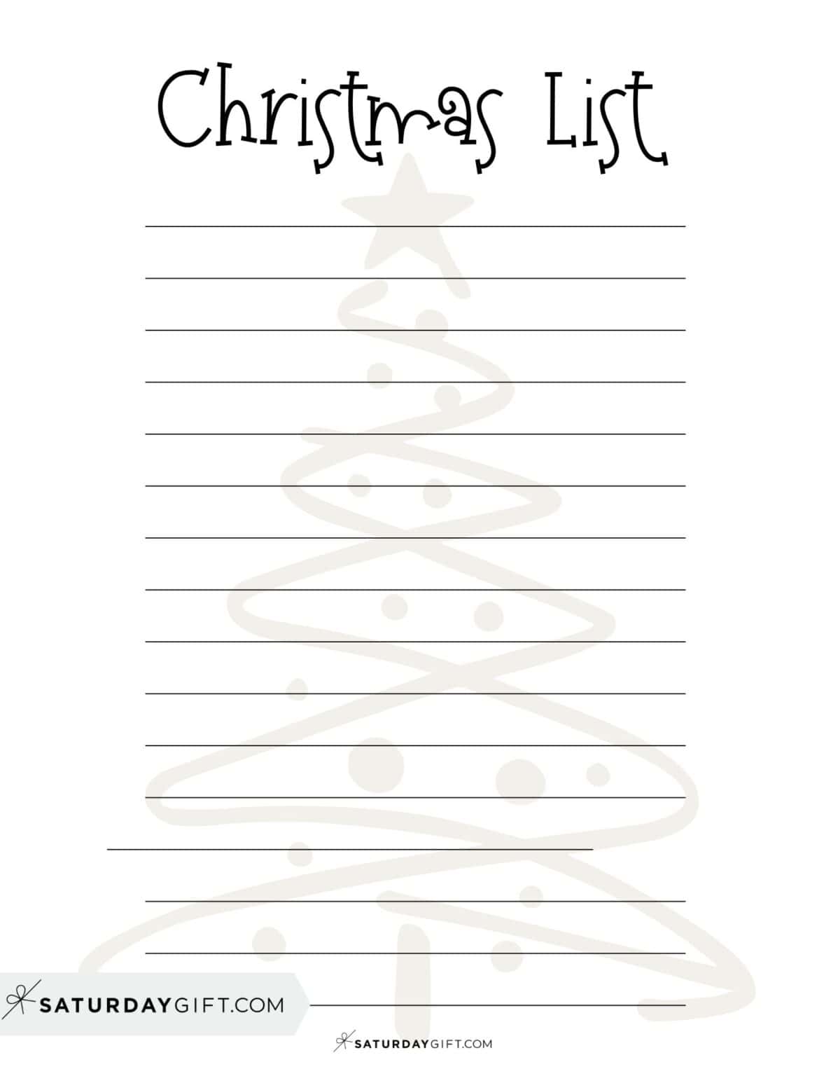 Christmas List Printables – 37 Free Cute & Simple Wish Lists