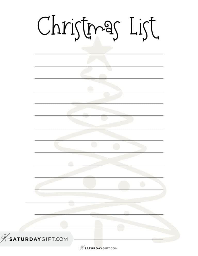 Christmas List Printables – 37 Free Cute & Simple Wish Lists