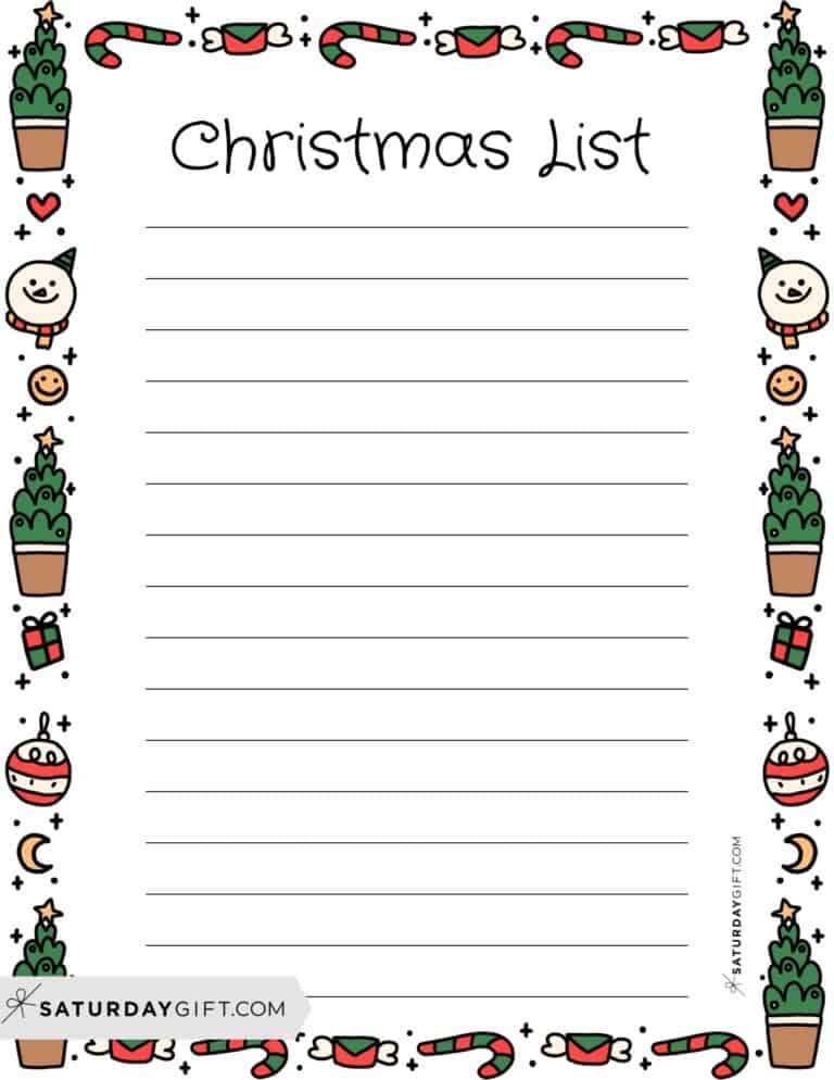 Christmas List Printables – 37 Free Cute & Simple Wish Lists