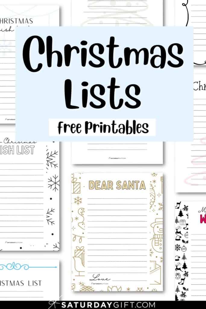 Christmas List Printable Free Templates | SaturdayGift