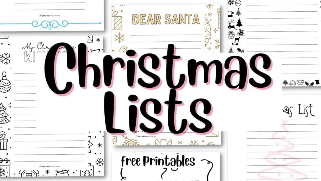 Christmas List Printable Templates Featured Image | SaturdayGift