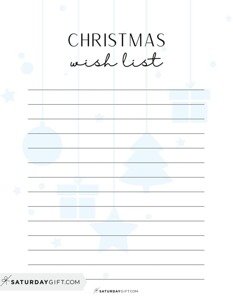 Christmas Wish List Blue | SaturdayGift