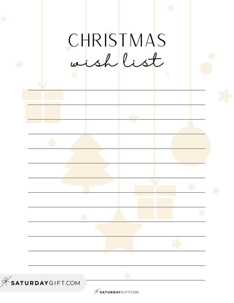 Christmas Wish List Gold | SaturdayGift