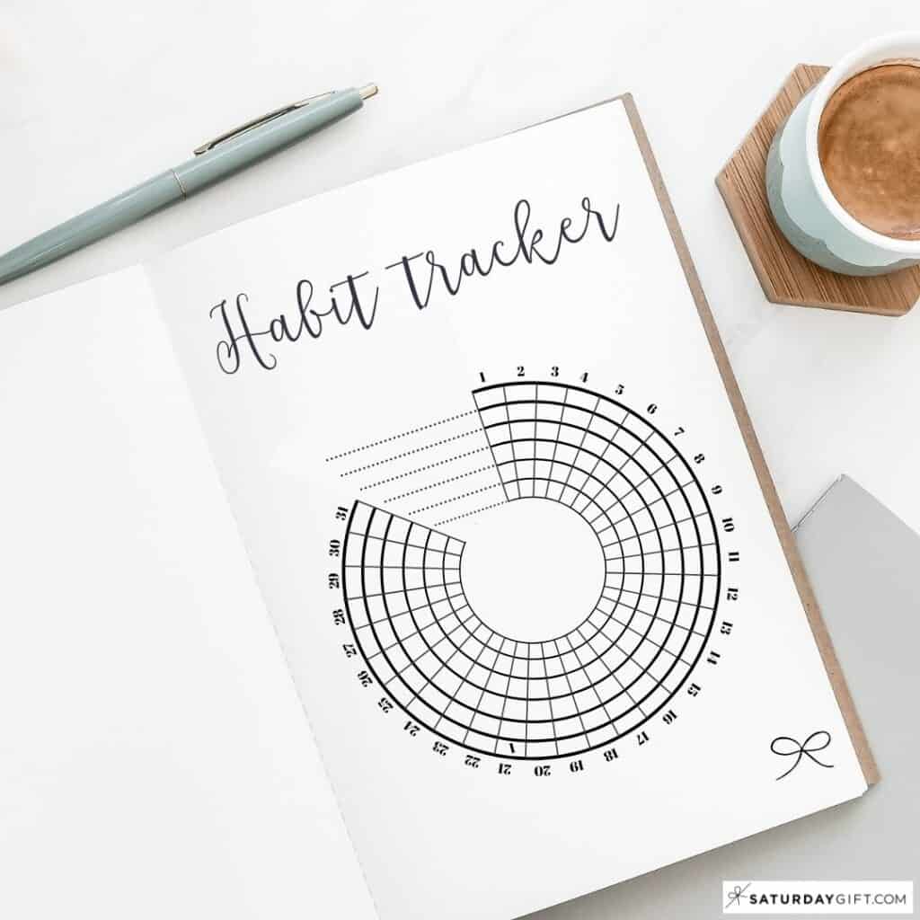 Habit tracker ideas and layouts: Circle habit tracker