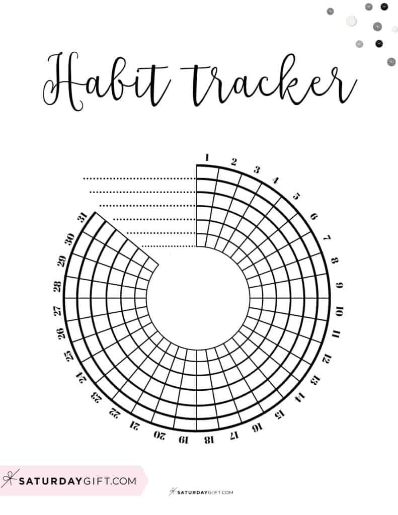 Paper Party Supplies Weekly And Monthly Habit Trackers Circle Habit 