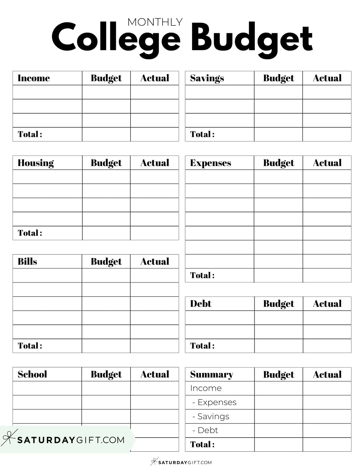 Cute (&amp; Free!) College Budget Templates + Tips
