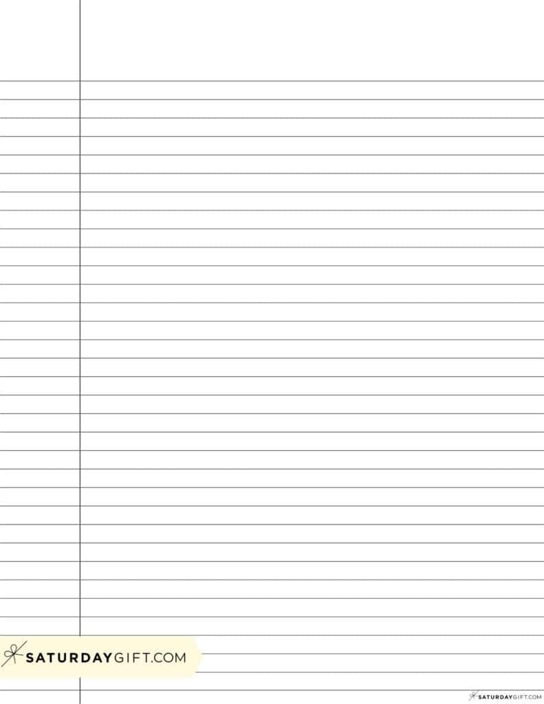 College ruled paper medium ruled paper with black margin - 9/32 inch paper | SaturdayGift