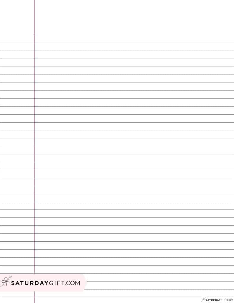 College ruled paper medium ruled paper with red margin - 9/32 inch paper | SaturdayGift