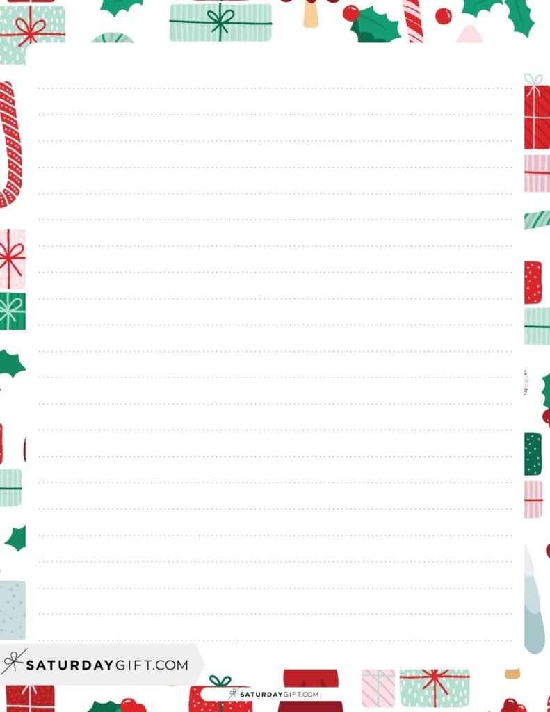 Colorful Christmas letter writing paper
