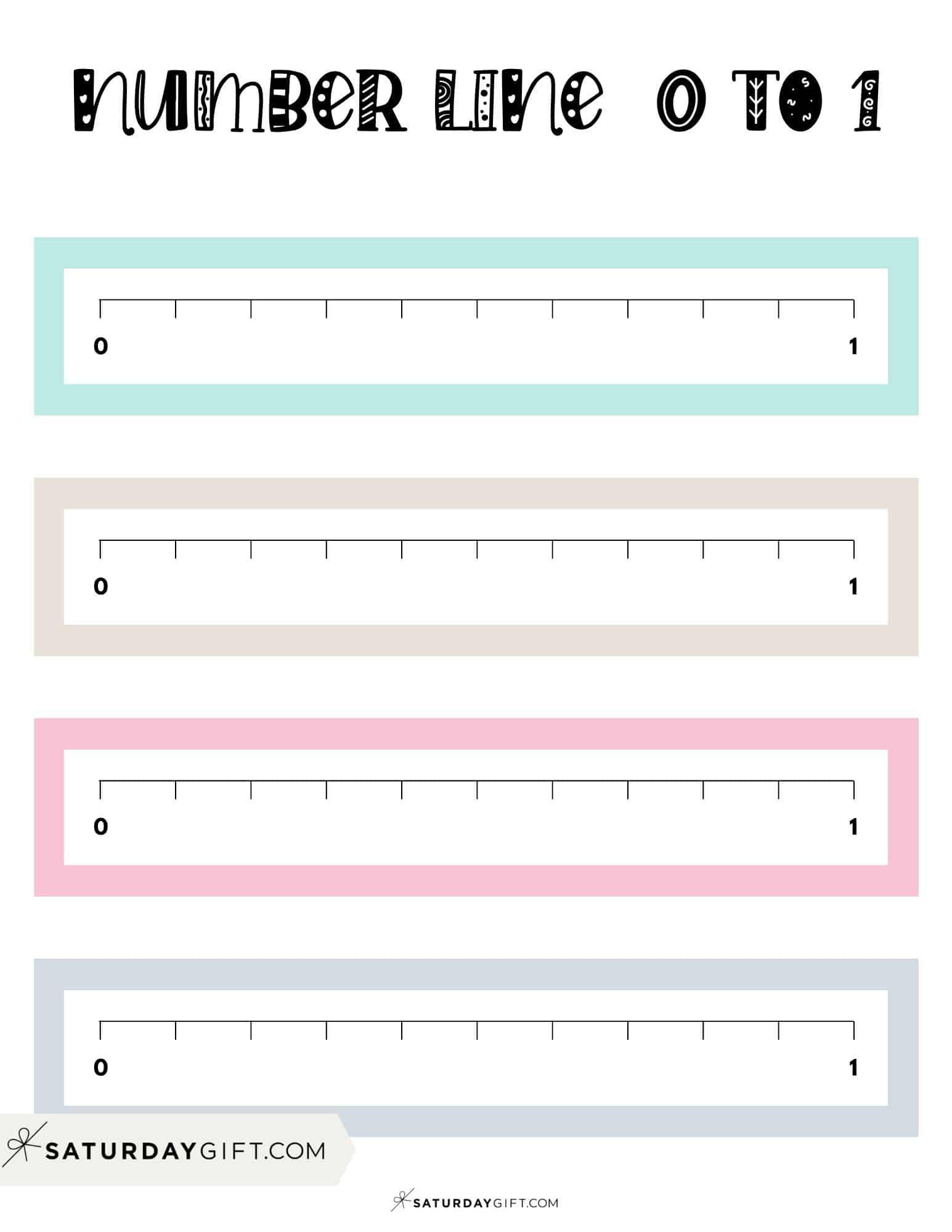 Number Line 0 to 1 - 6 Cute &amp; Free Printable Worksheets